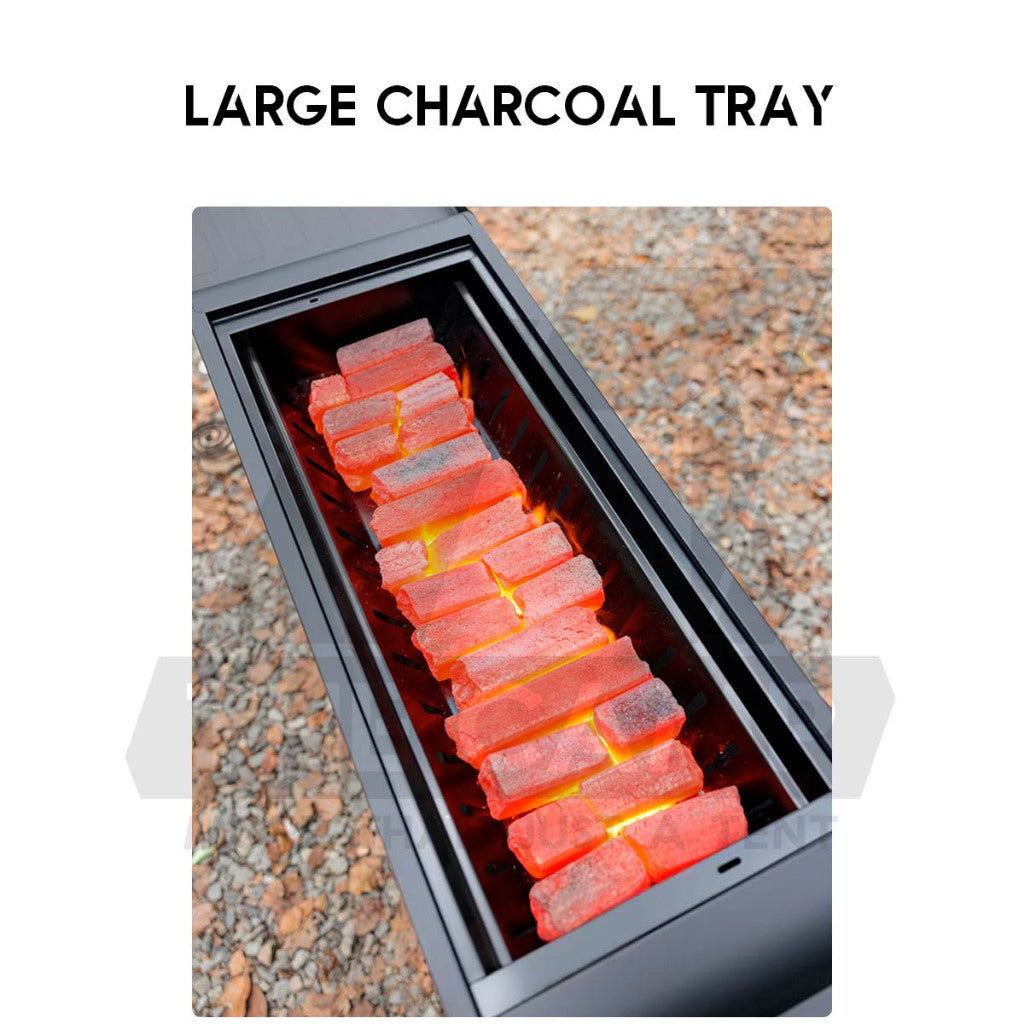 Blackdog Portable Camping BBQ Grill Rack Stand Outdoor Folding Charcoal Stove Firepower Adjustable Height CBD2550CF017