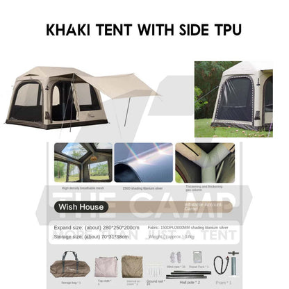 Vidalido Wish House Air Tent with Optional TPU Side Door Combine with Star Island PU2000mm Khemah Angin