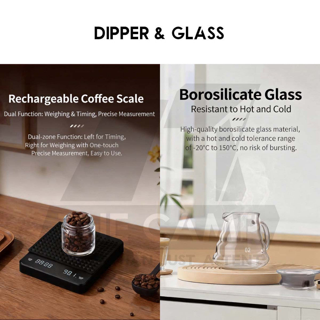 Cliton Pour Over Coffee Set Professional Gift Set 13 in 1 Drip Coffee Maker Dripper Set Barista Grinder Kettle CL-CFS15