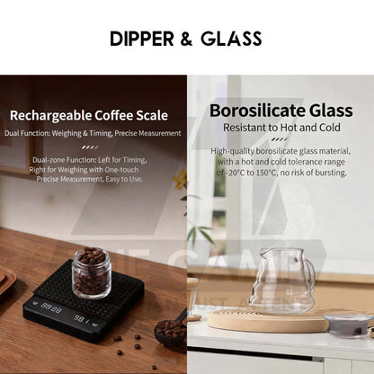Cliton Pour Over Coffee Set Professional Gift Set 13 in 1 Drip Coffee Maker Dripper Set Barista Grinder Kettle CL-CFS15