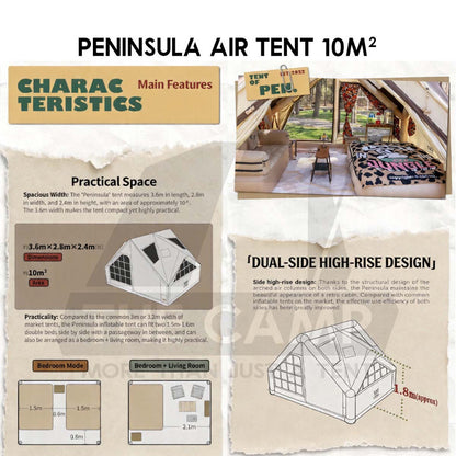 CC Peninsula 10 (PEN) Inflatable Air Tent Retro Vintage Style Whimsical Outdoor Camping Pump Khemah Angin