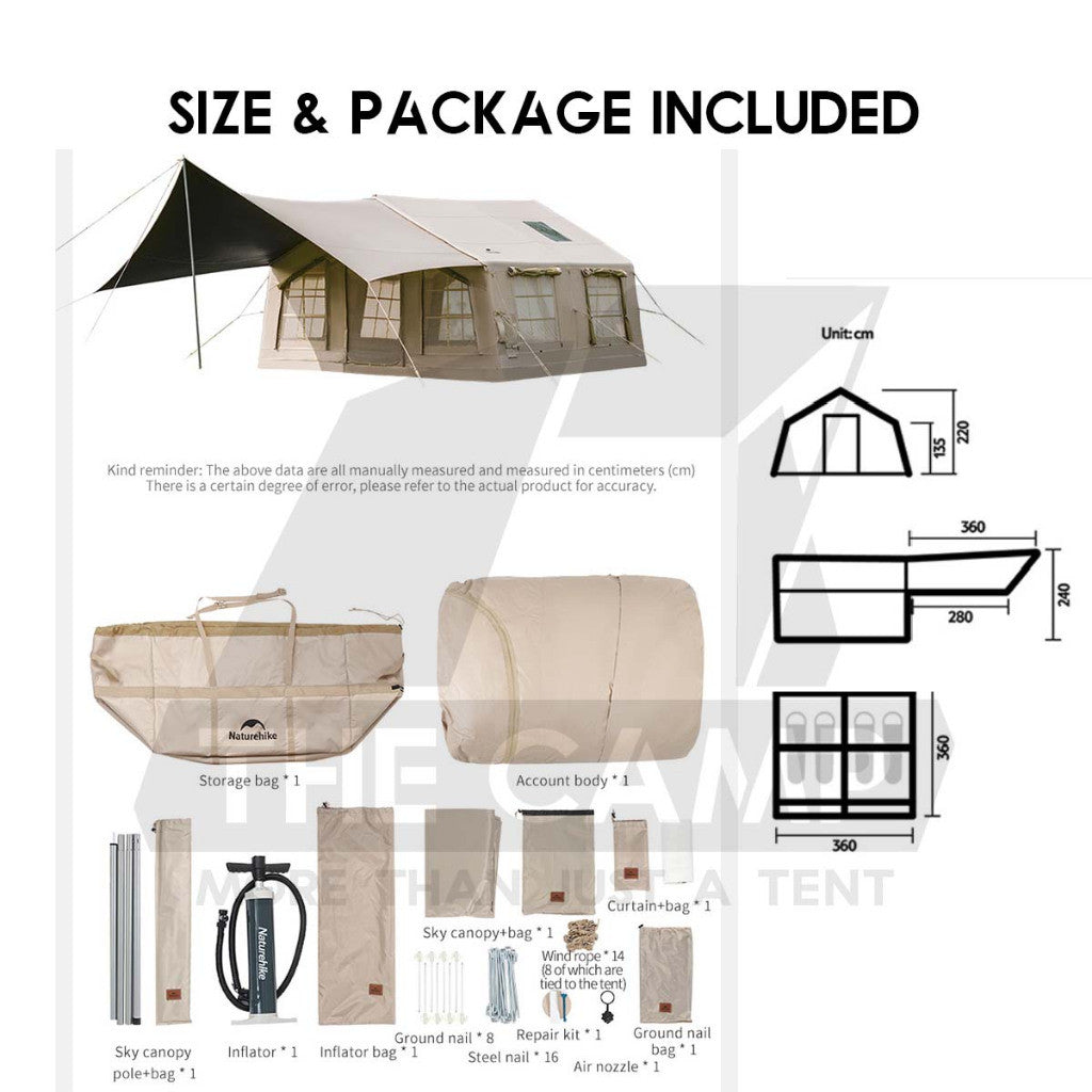 Naturehike Extend Air 13.2 Gen 2 Inflatable Air Tent with Detachable Flysheet Outdoor Camping NH22ZP014