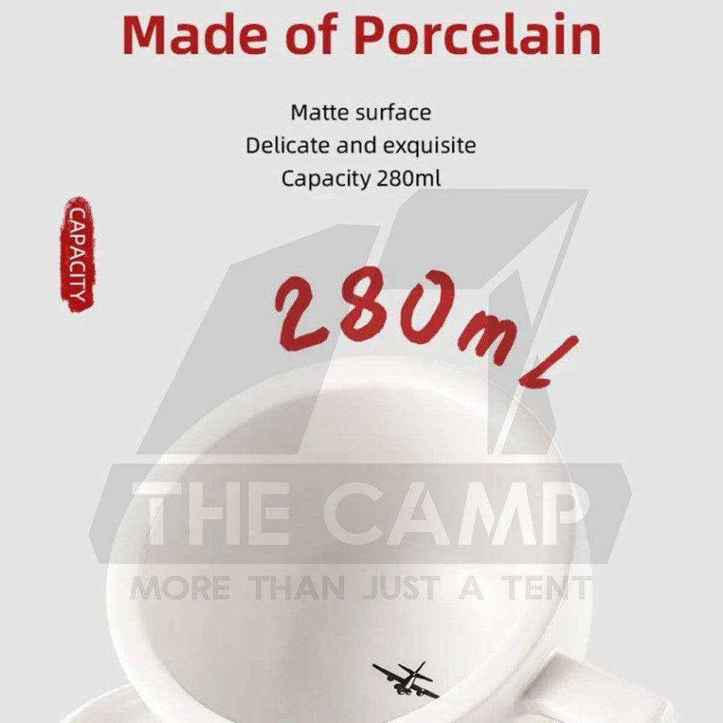 MHW-3BOMBER 280ml Ceramic Coffee Cup & Saucer Set Premium Latte Cappuccino Espresso Mug Barista Cup Coffee Mug