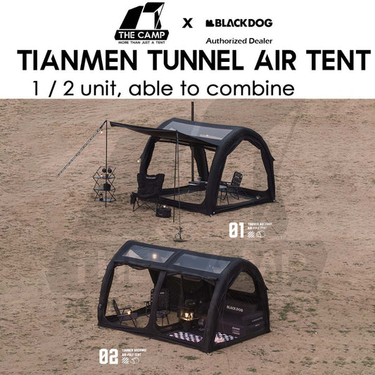 Blackdog Tianmen Air Tent 1 Unit 2 Unit Modular Inflatable Tunnel Combination Black Coating Camping CBD2550WS068