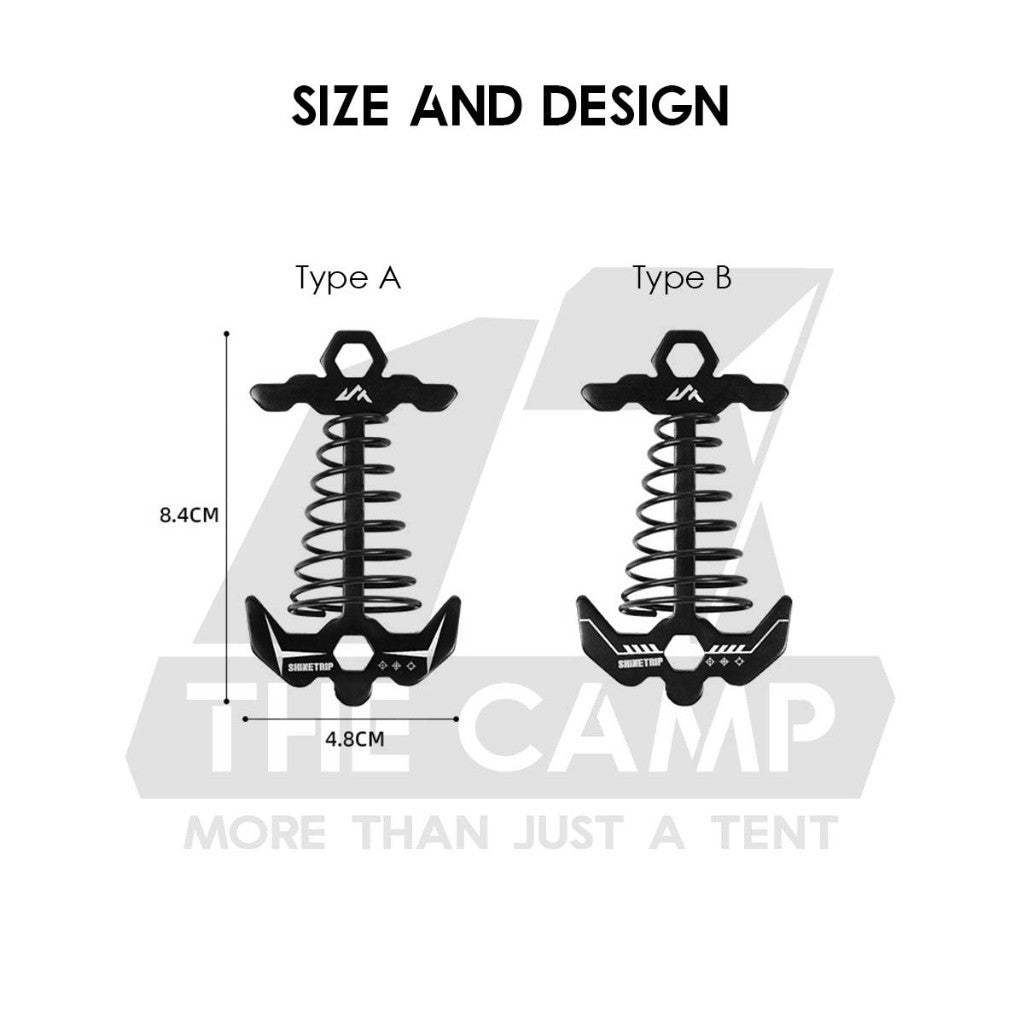 Shinetrip Deck Peg Fishbone Fish Bone Aluminium Carabiner Tarp Flysheet Pole Tent Khemah A572