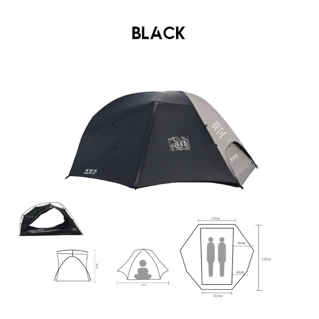 Wellhike SWS Mountain Ridge 2 Pax Tent Person Hiking Lightweight Double Layer with Mesh Outdoor Camping Solo Khemah