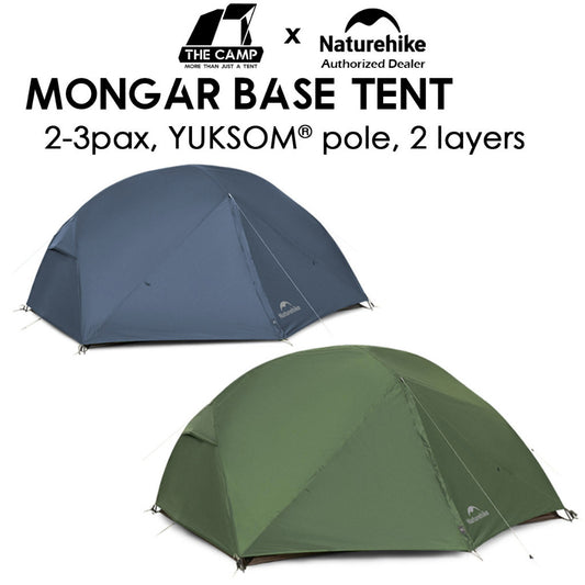 Naturehike Mongar Base Tent 2 3 Person Ultralight YUKSOM Double Layer Outdoor Camping Khemah Hiking CNK2650WS014