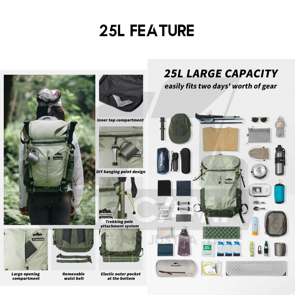 Naturehike Helium Series Backpack 25L / 30L+5L Splashproof Lightweight Hiking Camping Outdoor CNK2300016 CNK2300BB017