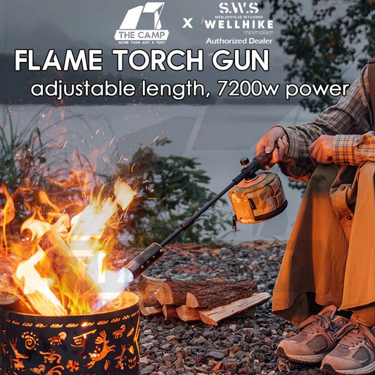Wellhike SWS Flame Torch Gun Outdoor Camping High Power Firepit Fire Pit Burner Gas Adaptor Butane Flame Thrower