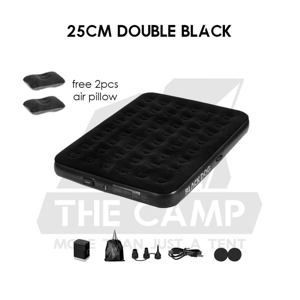 Blackdog Inflatable Air Bed 25cm 40cm Built in Pump Single Double Black Mattress Inflatable CBD2550WS037 CBD2450WS027