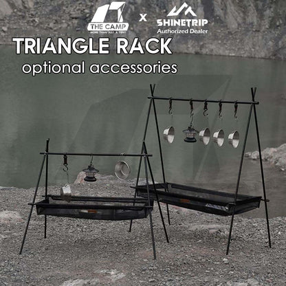Shinetrip Outdoor Triangle Hanging Rack Aluminum Mesh Camping Hanger Tripod Shelf Stand Tableware Organizer