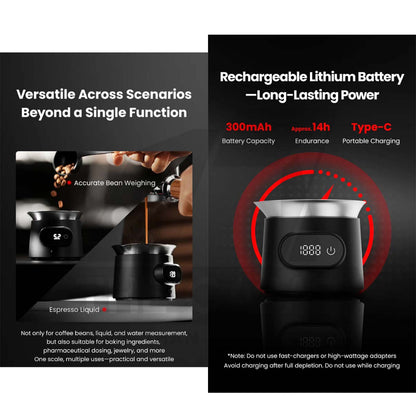 MHW-3BOMBER Coffee Scale Cube 3.0 Micro Mini ESP MVE ABS Precision Digital Timer Expresso Pour Over & Brewing