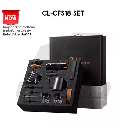 Cliton Pour Over Coffee Set Professional Gift Set 13 in 1 Drip Coffee Maker Dripper Set Barista Grinder Kettle CL-CFS15