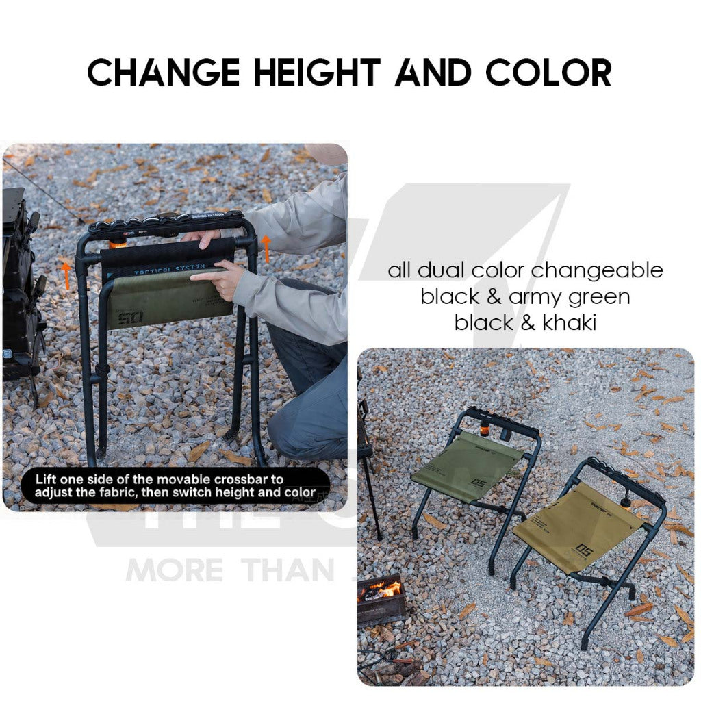 Shinetrip Dual Height / Color Adjustable Stool with Handle Leg Rest High Low Large Portable Chair Kerusi Lipat A558