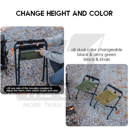 Shinetrip Dual Height / Color Adjustable Stool with Handle Leg Rest High Low Large Portable Chair Kerusi Lipat A558
