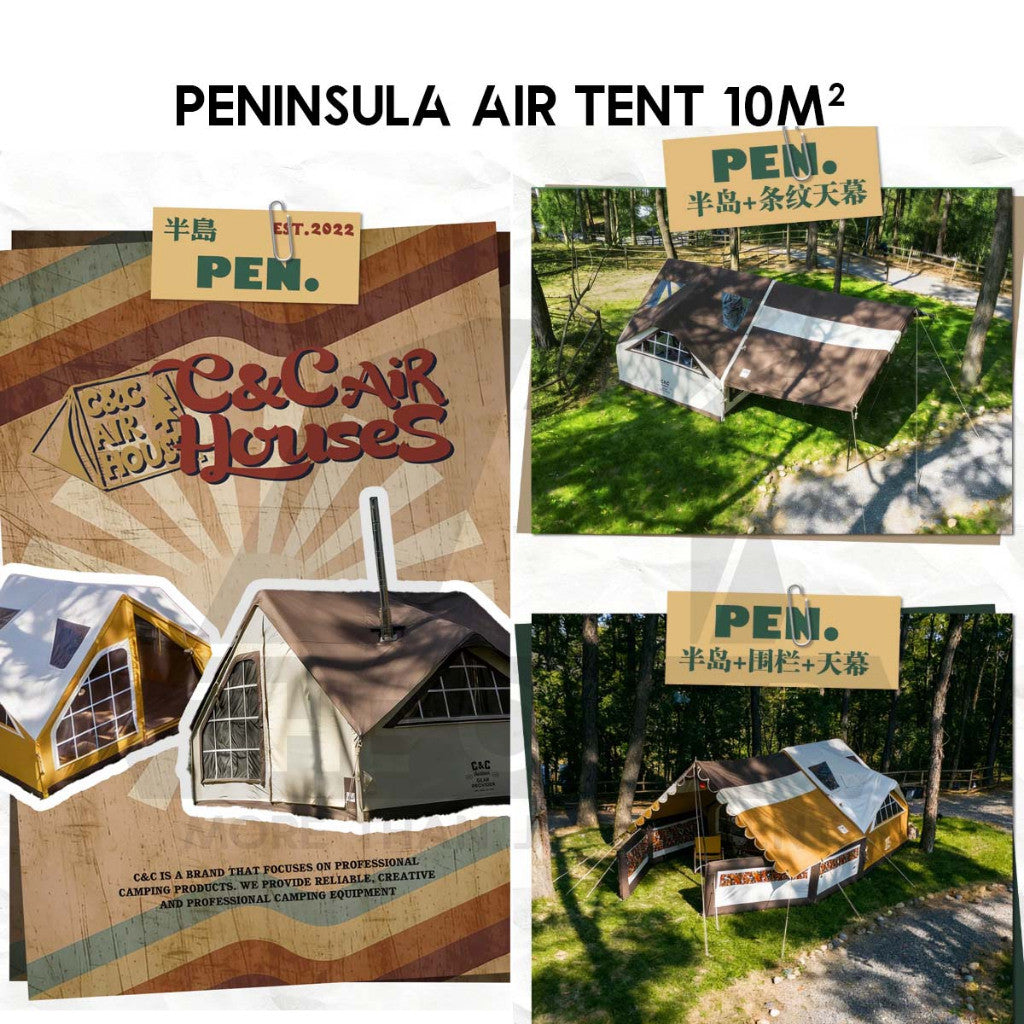 CC Peninsula 10 (PEN) Inflatable Air Tent Retro Vintage Style Whimsical Outdoor Camping Pump Khemah Angin