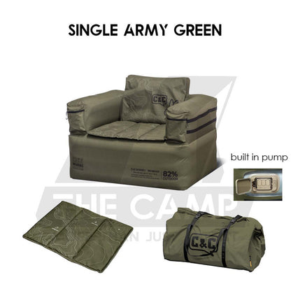 CC Inflatable Air Sofa Single /  Double Day Dream Outdoor Camping Optional Groundsheet Mat Leisure Inflation Lazy Bed