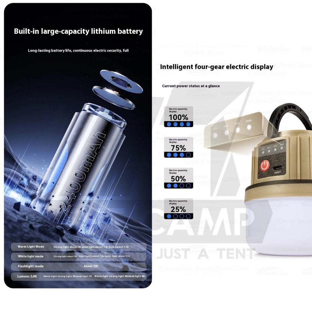 Blackdog Camping Light with Solar Charging Spot Light Flash Lamp Outdoor Camping Lantern Lampu CBD2550ZM031