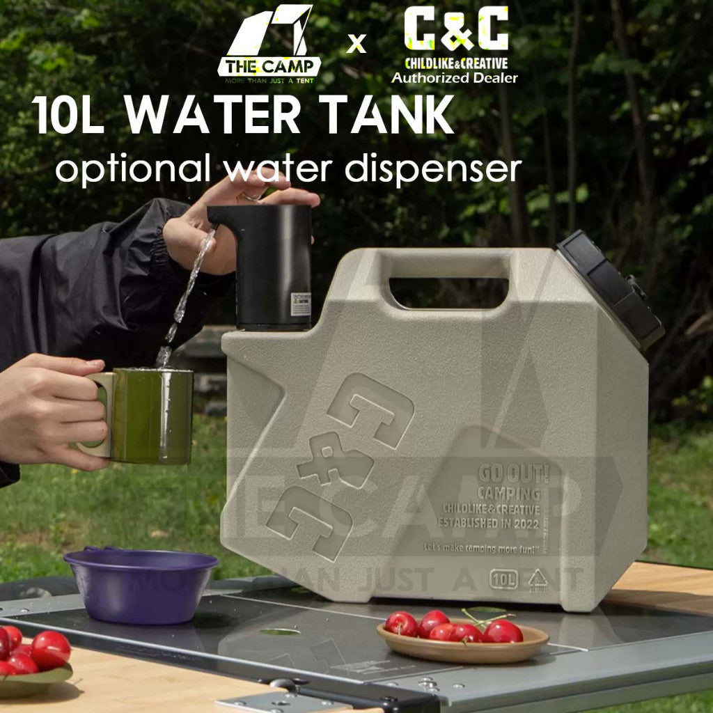 CC 10L Water Tank Bucket with Optional Water Dispenser Pump Outdoor Camping Accessories Picnic Hiking Fishing