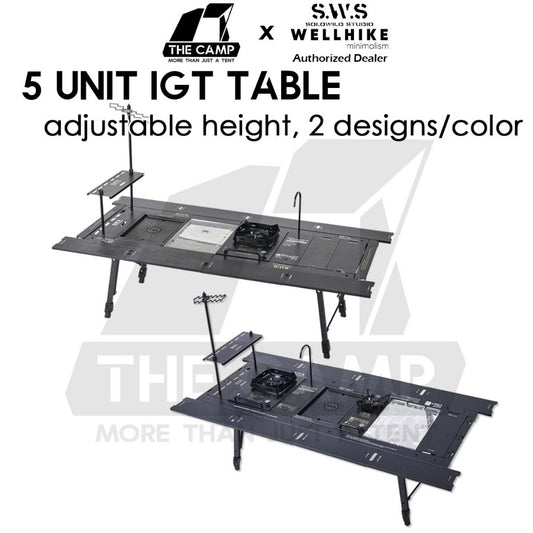 Wellhike SWS 5 Unit IGT Table Adjustable Height Expandable Side Stove Acrylic Wood Plate Lamp Pole Water Dispenser