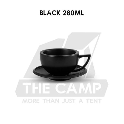 MHW-3BOMBER 280ml Ceramic Coffee Cup & Saucer Set Premium Latte Cappuccino Espresso Mug Barista Cup Coffee Mug