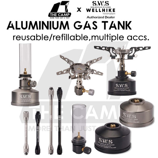 Wellhike SWS Gas Tank Refillable Reusable Lamp Extension Rod Foldable Stove Aluminium Butane Gas