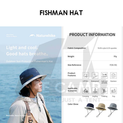 Naturehike Fisherman Hat Camping Outdoors Folding Ultralight Breathable Cap Hats Hiking Fishing CYY2551FS013