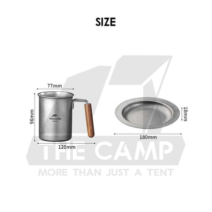 Naturehike Vintage Cup & Plate Retro Design Tableware Outdoor Camping Stainless Steel Mug Cawan Piring NH21SJ001