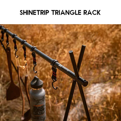 Shinetrip Outdoor Triangle Hanging Rack Aluminum Mesh Camping Hanger Tripod Shelf Stand Tableware Organizer