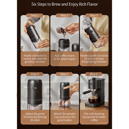 Cliton Electric Grinder Auto Stop Ceramic / 420 Stainless Steel Burr Coffee Machine Maker Outdoor KMDJ-2CW KMDJ-2AW