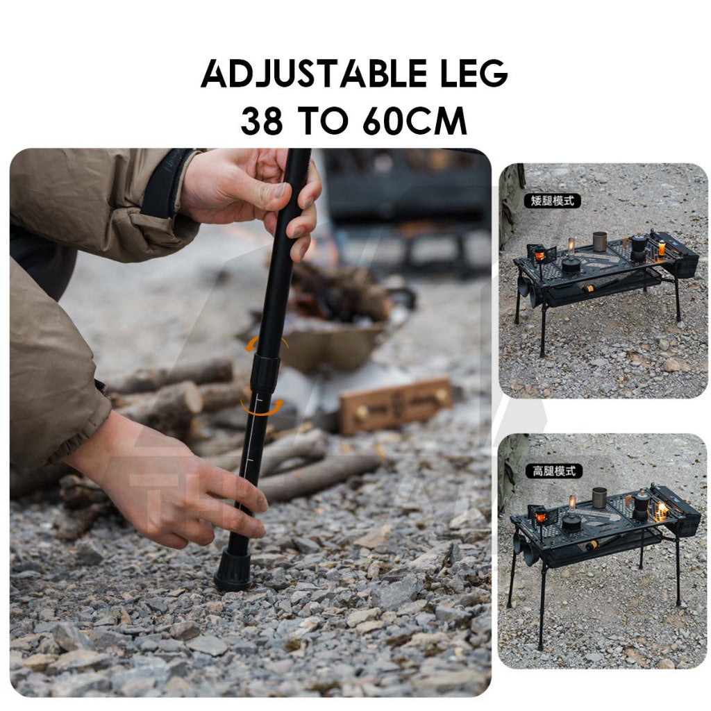 Shinetrip Lightweight IGT Table Adjustable Height 2 unit / 3 unit Compact Storage Outdoor Camping Meja A573