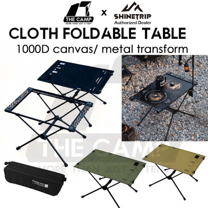 Shinetrip Cloth Table Tactical 1000D Foldable Folding Compact Lightweight Motor Outdoor Camping Meja Aluminium