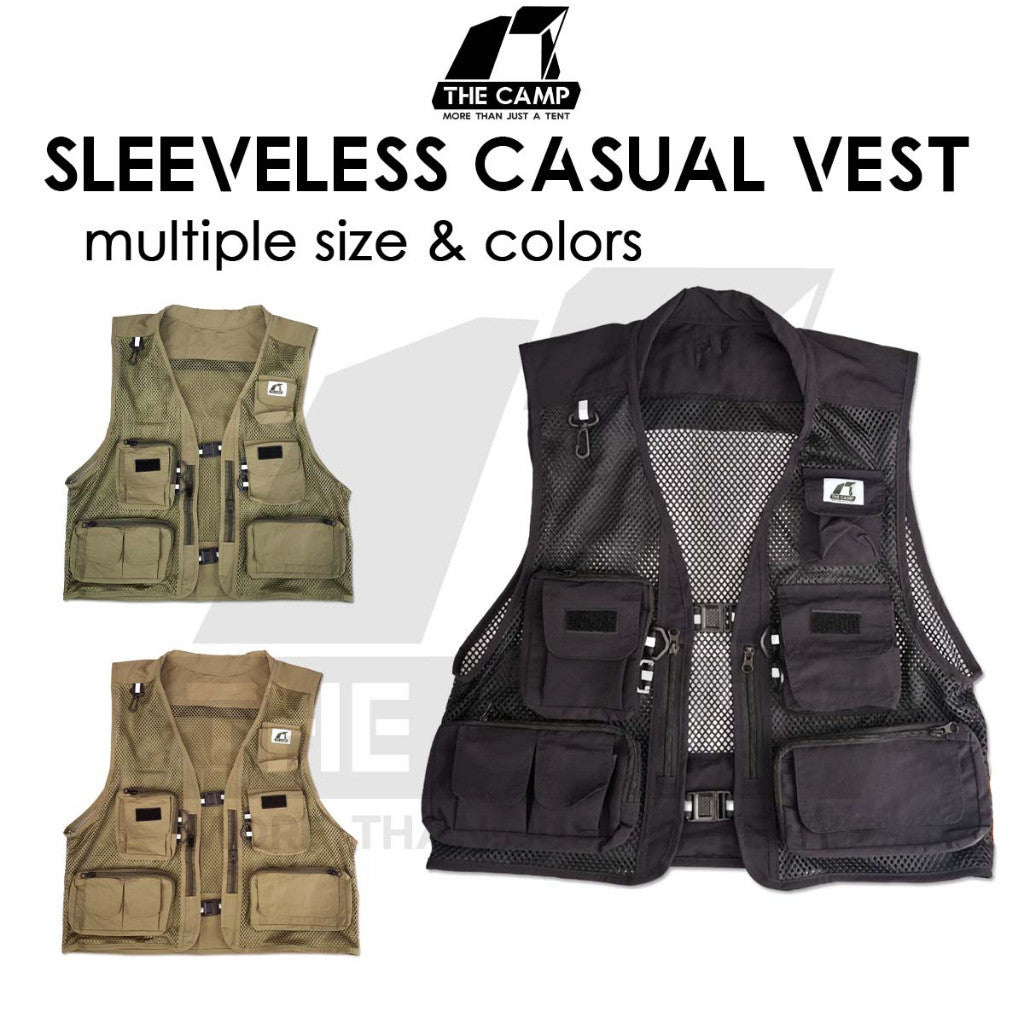 TheCamp Sleeveless Casual Vest Outdoor Camping Fishing Hiking Picnic Mesh Type
