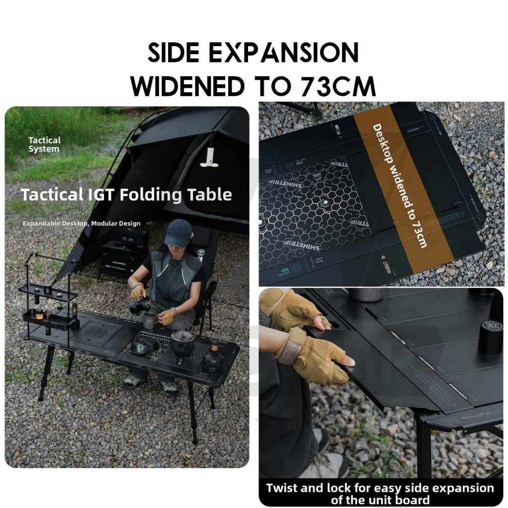 Shinetrip Tuoyu Tactical IGT Table 3.5 /  5 unit  Adjustable Height Expandable Side Outdoor Camping Modular Meja A584