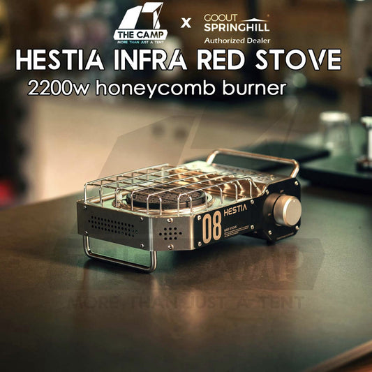 Goout Springhill Hestia Infra Red Stove 2200W Honeycomb Burner with Safety Protection Grill Pan Outdoor Camping