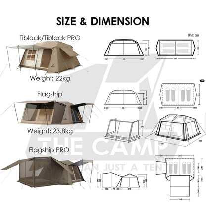 Naturehike Village 13 Auto Tent Automatic Ultimate Flagship Ti Black TiBlack PRO Version Outdoor Camping CNH22ZP004