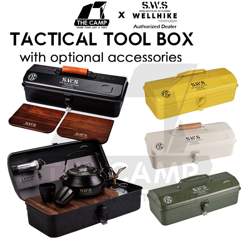 Wellhike SWS Tactical Tool Box Optional PU Handle Wood Plate Inner Bag Kettle Soto Stove Outdoor Camping Storage Case