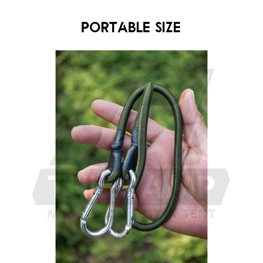 Elastic Spring Cord with Carabiner 8mm Thick Heavy Duty Outdoor Camping Trolley Wagon Bungee Hook Tali Ikat Barang