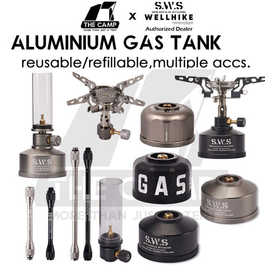 Wellhike SWS Gas Tank Refillable Reusable Lamp Extension Rod Foldable Stove Aluminium Butane Gas