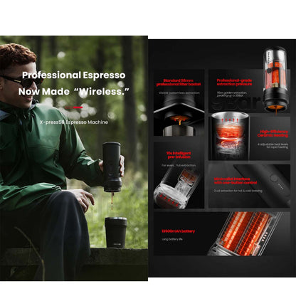 MHW-3BOMBER X-press58 Portable Coffee Machine 58mm Professional Outdoor Camping Espresso Machine CM6954