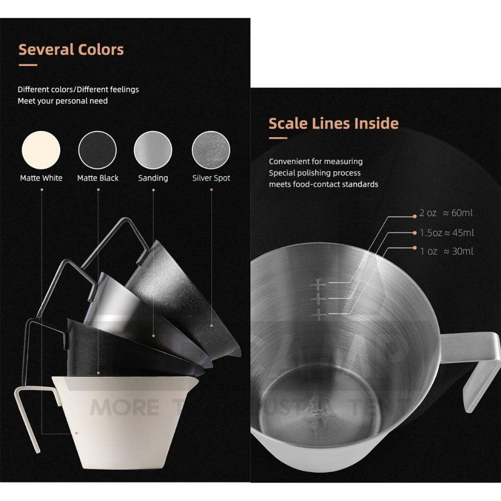 MHW-3BOMBER Measuring Cup Glass Stainless Steel Black with Scale Measure Jug 100ml 120ml