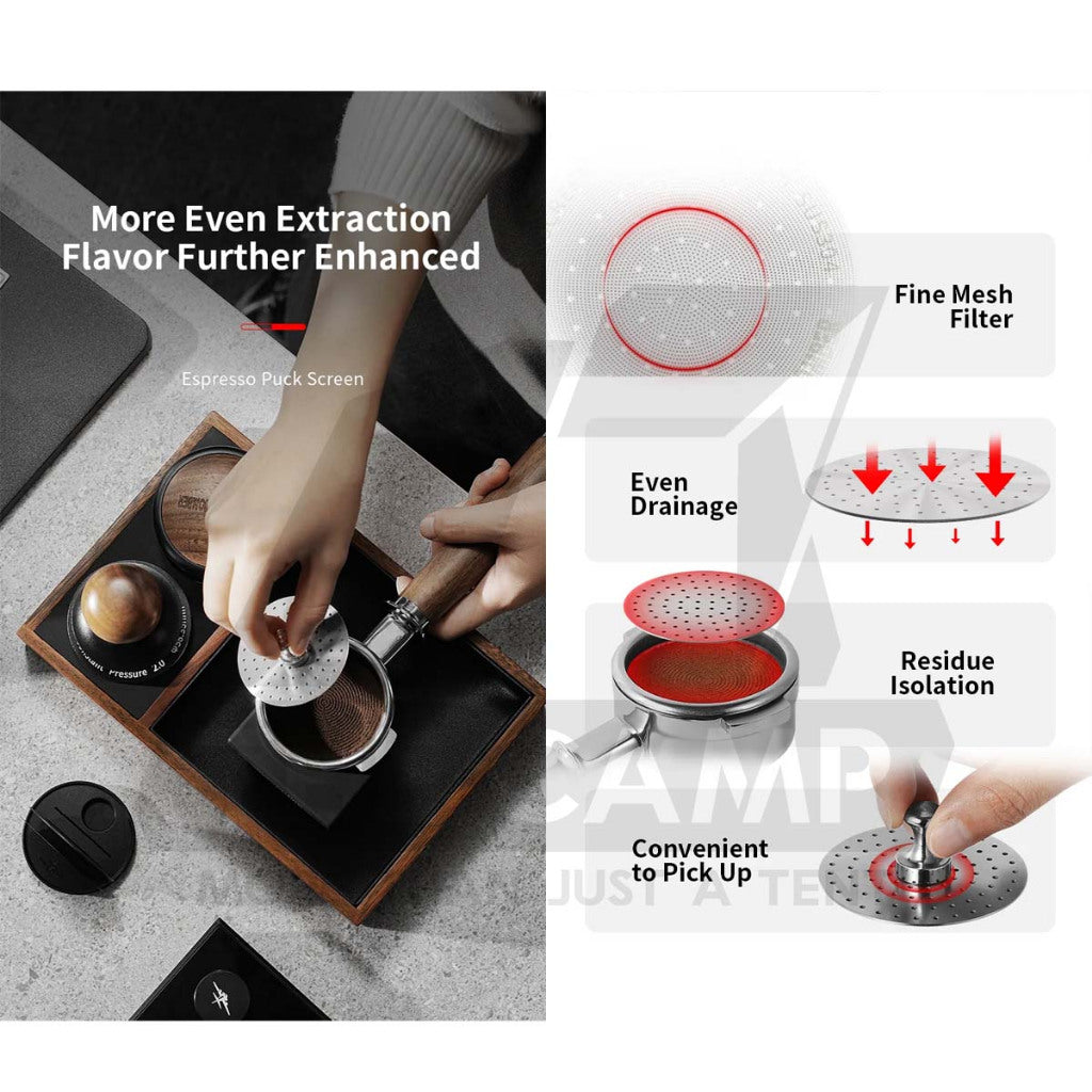 MHW-3BOMBER Paper Filter / Espresso Puck Screen Double Layer 58mm Metal Coffee Reusable Filter for Portafilter Basket