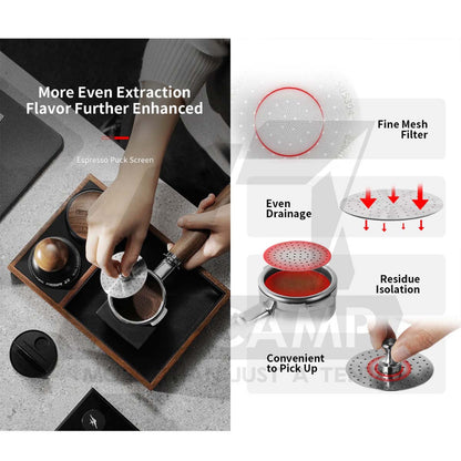 MHW-3BOMBER Paper Filter / Espresso Puck Screen Double Layer 58mm Metal Coffee Reusable Filter for Portafilter Basket