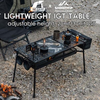 Shinetrip Lightweight IGT Table Adjustable Height 2 unit / 3 unit Compact Storage Outdoor Camping Meja A573