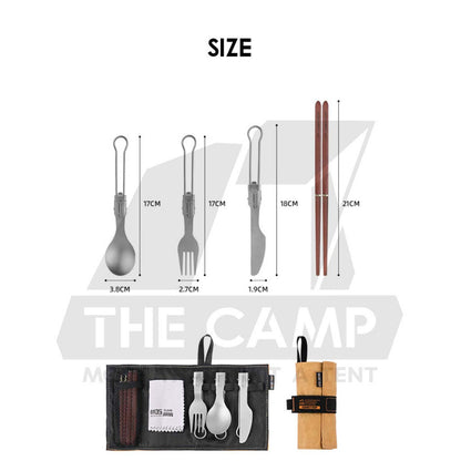 Shinetrip Titanium Cutlery Set Complete with Premium Storage Bag Fork Spoon Knife Chopstick A589