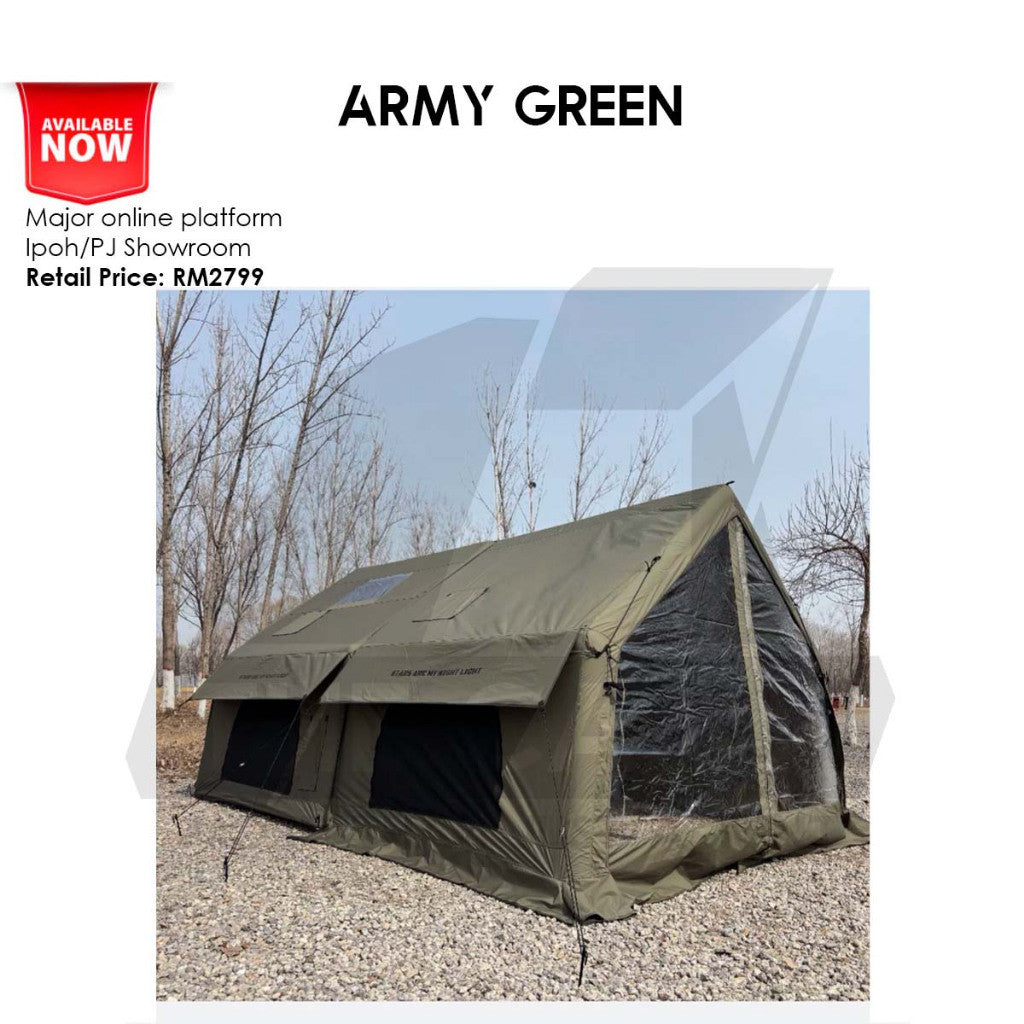 Spark AIR07 Air Tent 7+7m2 Large Space AIR 07 Black Army Green Gray Brown