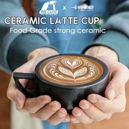 MHW-3BOMBER 280ml Ceramic Coffee Cup & Saucer Set Premium Latte Cappuccino Espresso Mug Barista Cup Coffee Mug