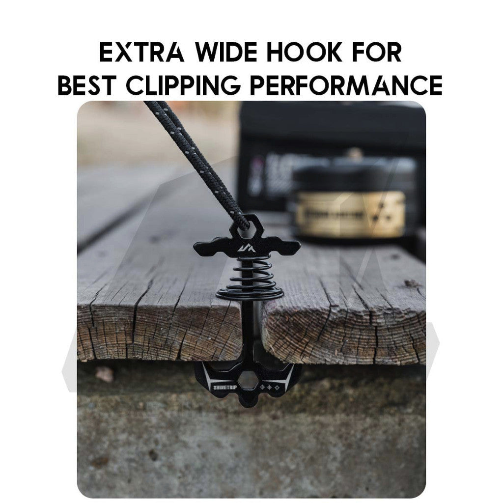 Shinetrip Deck Peg Fishbone Fish Bone Aluminium Carabiner Tarp Flysheet Pole Tent Khemah A572