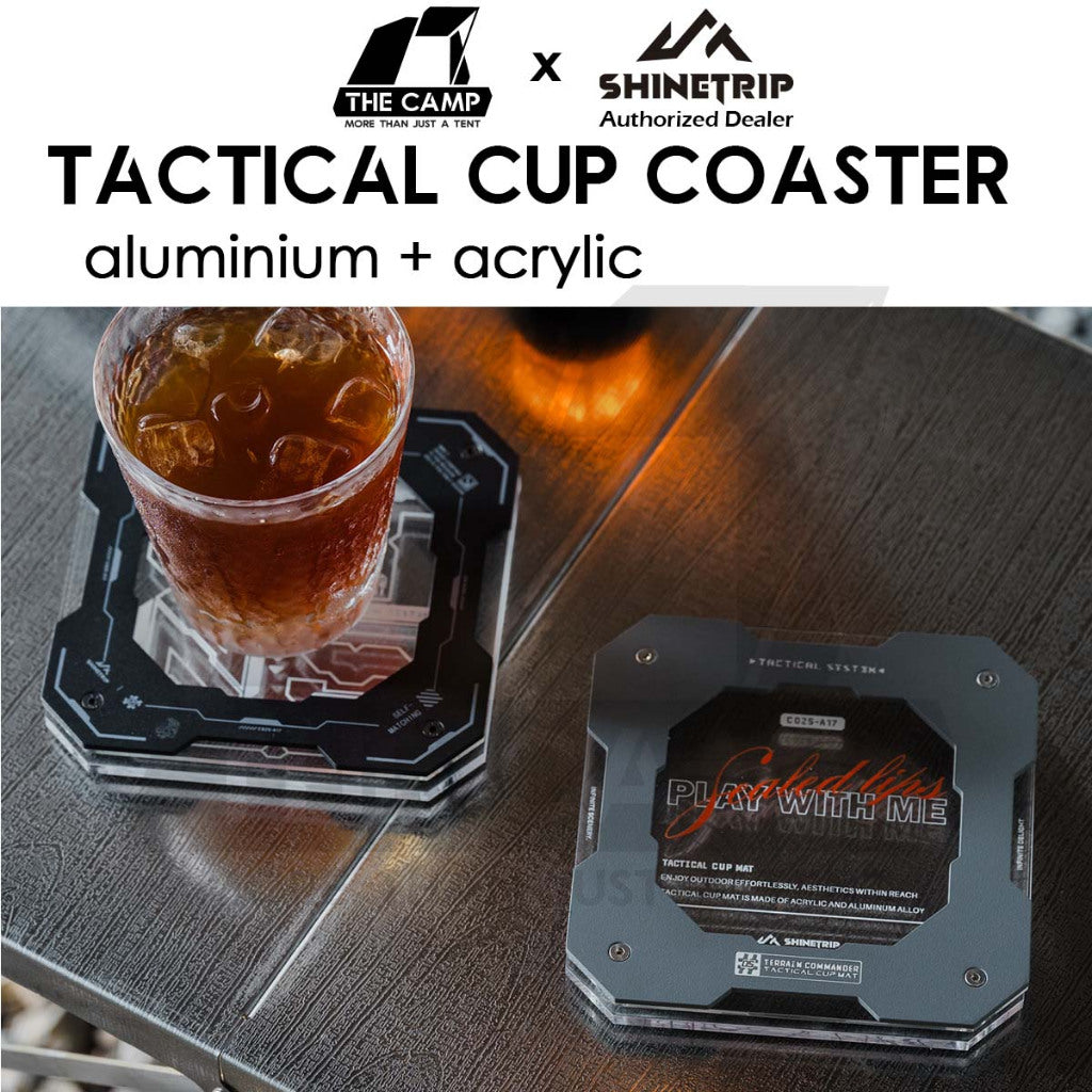 Shinetrip Cup Coaster Anti Hot Aluminium + Acrylic Outdoor Camping Anti Scratch Table Protector Tactical Style A560
