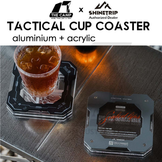 Shinetrip Cup Coaster Anti Hot Aluminium + Acrylic Outdoor Camping Anti Scratch Table Protector Tactical Style A560